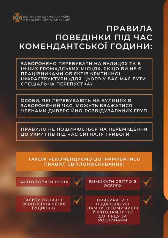 Правила поведінки під час комендантської години