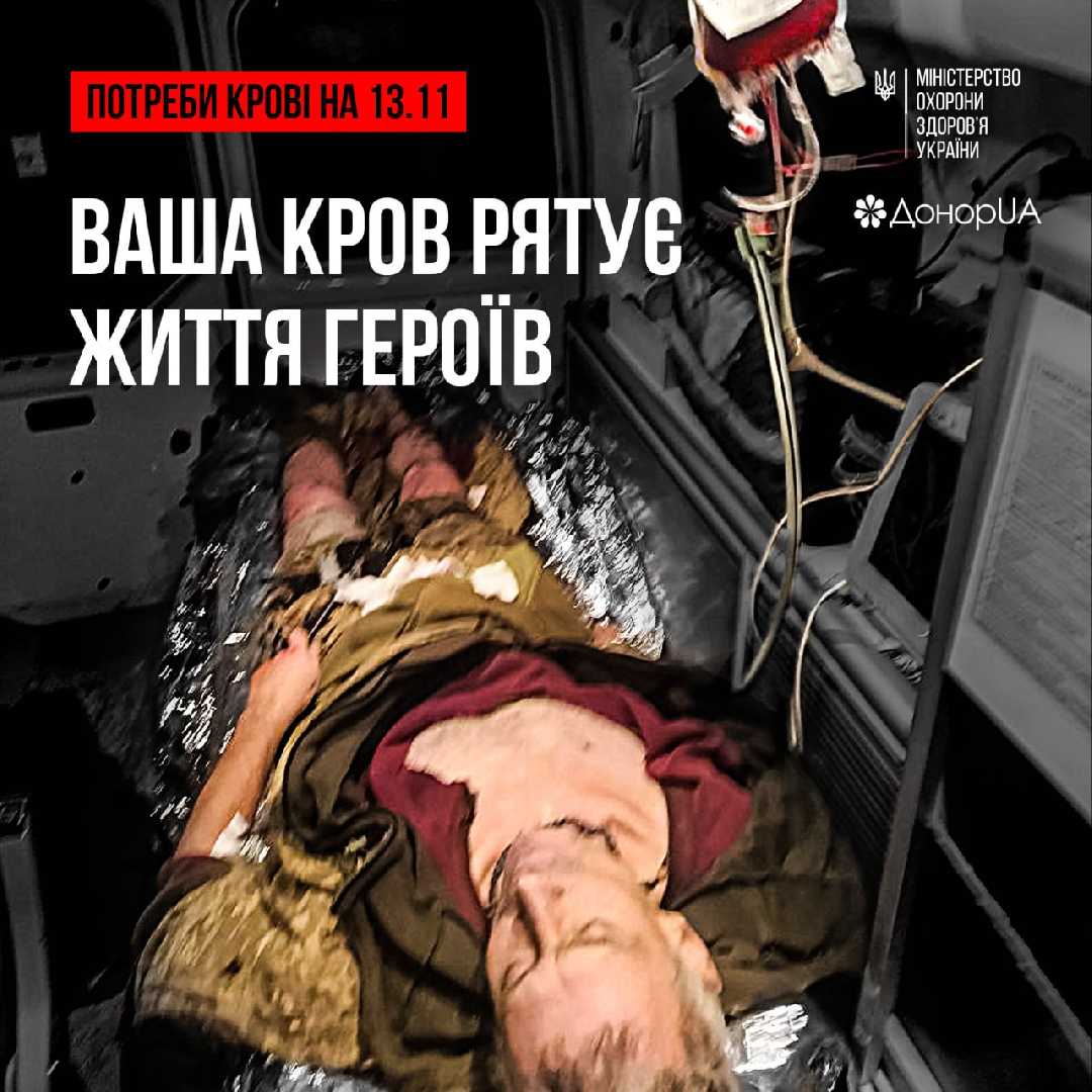 По всій Україні стабільною лишається висока необхідність у донорській крові