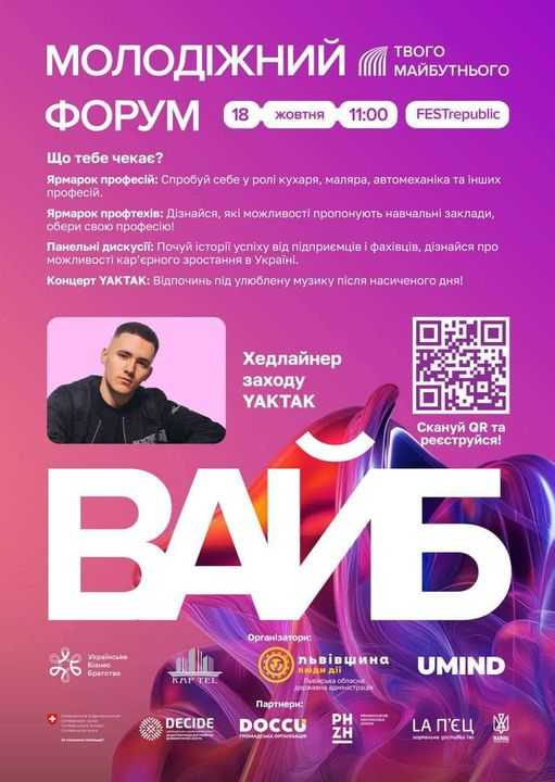 Молодіжний форум «ВАЙБ» для студентів профтехів та учнів 8-11 класів