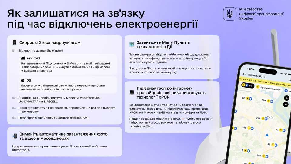 Регулярне нагадування: як залишатися на звʼязку під час знеструмлень