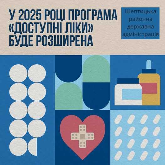 У 2025 році програма «Доступні ліки» буде розширена!