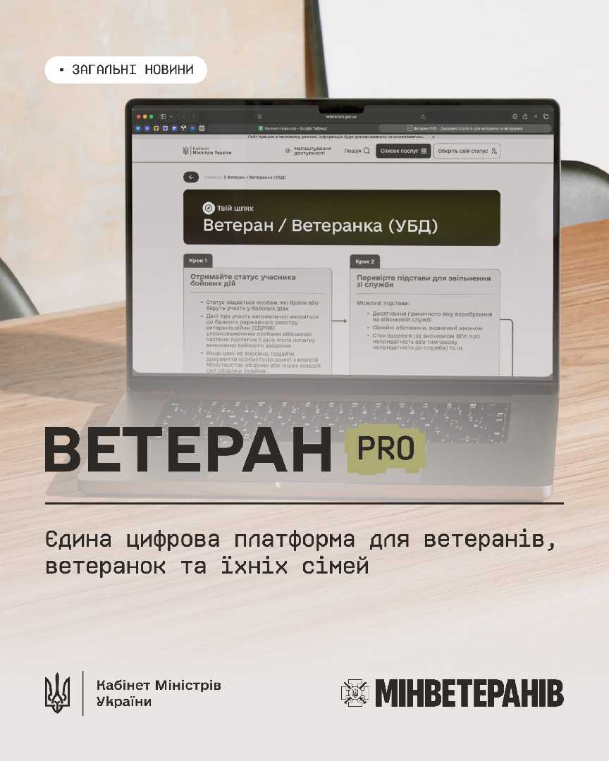 Ветеран PRO — єдина цифрова платформа для ветеранів, ветеранок та їхніх родин