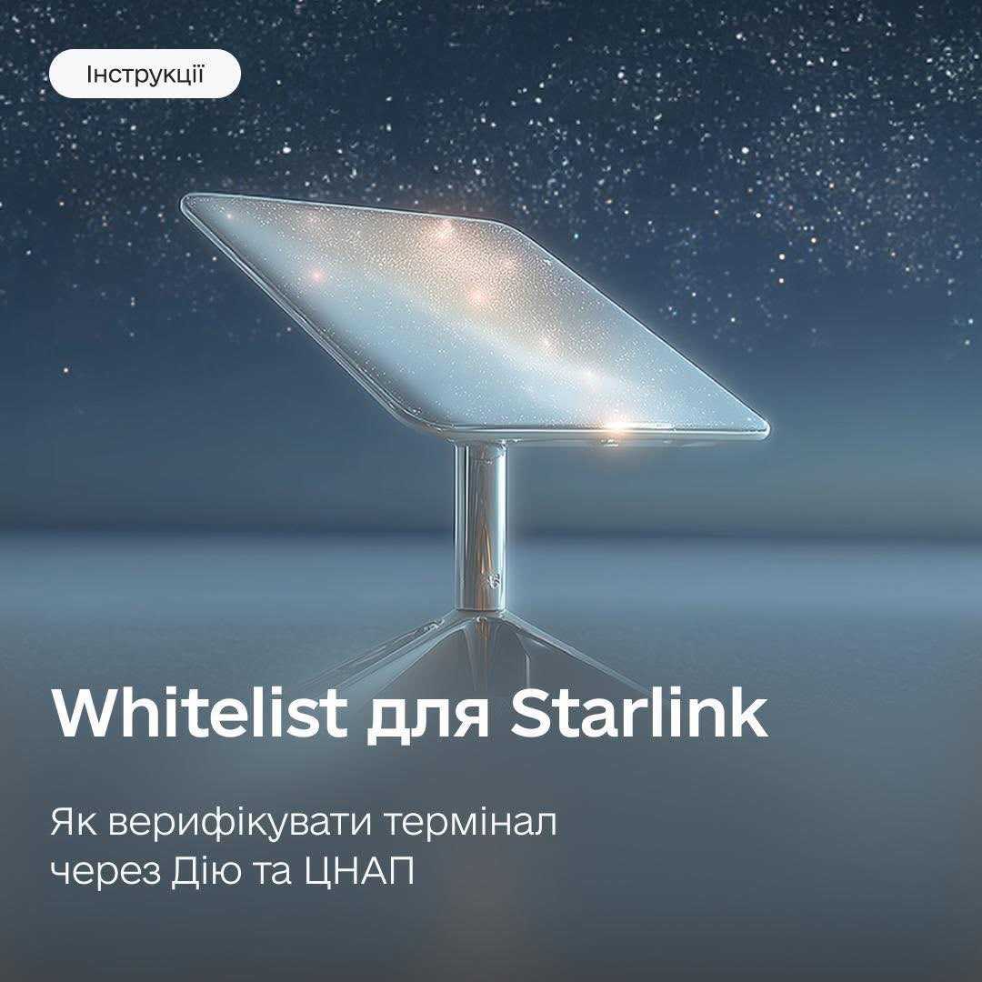  Starlink: як верифікувати термінал через ЦНАП та портал Дія